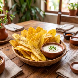 Chips de plátano con Suero costeño